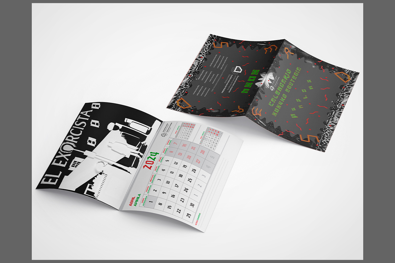 Maquetación de un calendario del 2024 (Mockup)